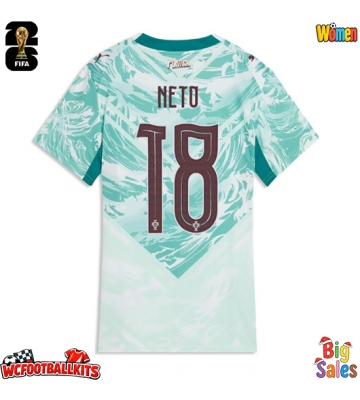 Portugal Pedro Neto #18 Replica Away Stadium Shirt for Women World Cup 2026 Short Sleeve